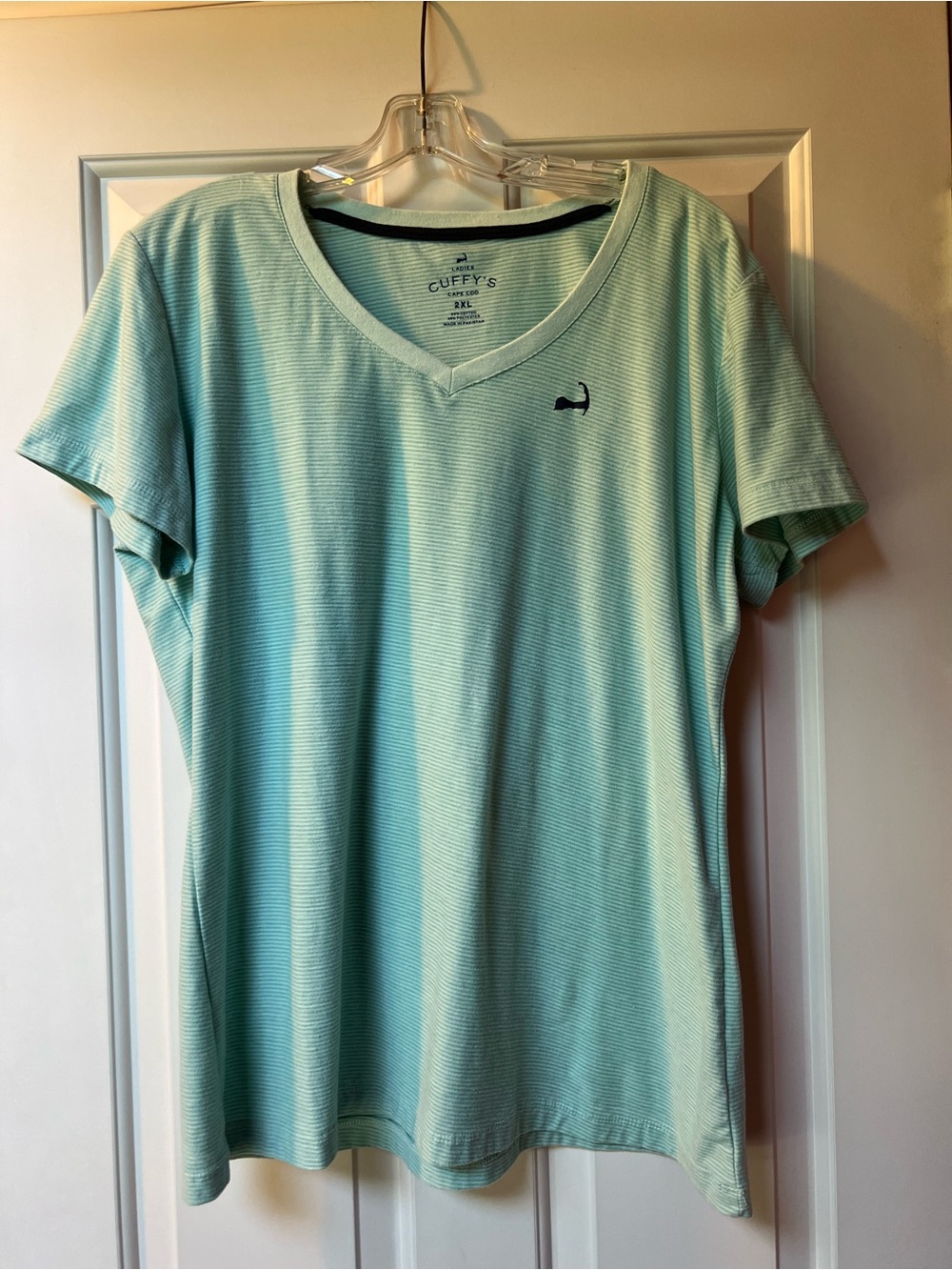 Cuffy's Light Aqua V-Neck Tee